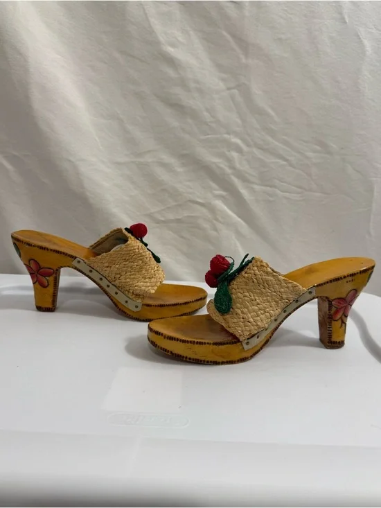 Italian Handmade Vintage Platform Sandals from 1950-60’s - Picture 4 of 8
